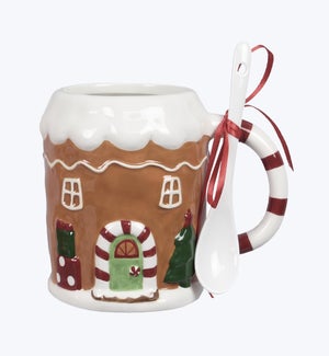 Ceramic Christmas Gingerbread House Mug 14oz