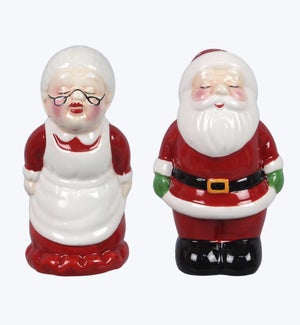 Ceramic Mr and Mrs Santa Claus Set