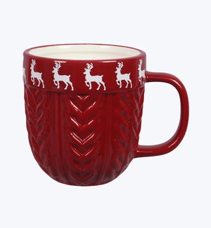 Christmas Ceramic Mug 14oz Red