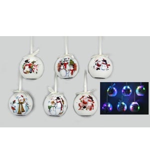Blinking Ornament With LED Lights, 6 Ast