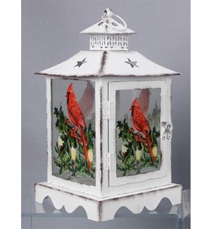 Metal Lantern with Bird Image