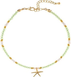 ANKLET/Green Bead Starfish