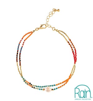 ANKLET/2 Row Bead & Pearl