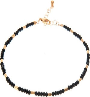 ANKLET/Gold Black Bead