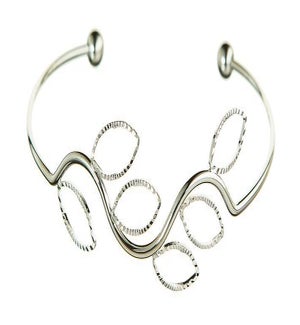 BRACELET/Silver Leaf Wire Cuff