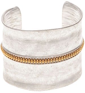 BRACELET/Two-Tone Wide Cuff