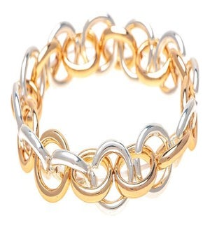 BRACELET/Two-Tone Linked Ovals