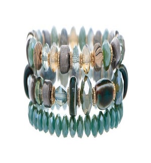 BRACELET/Green Ceramic Glass