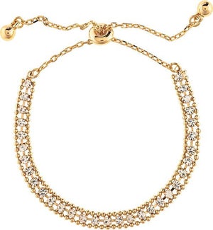 BRACELET/Gold Crystal Row