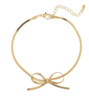 BRACELET/Gold Herringbone Bow