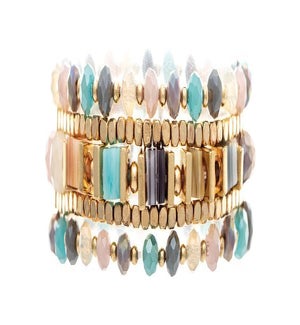 BRACELET/Multi Beads - 5pc