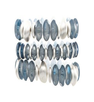 BRACELET/Blue Frost Bead - 3pc