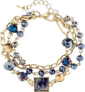 BRACELET/Blue Glass & Squares