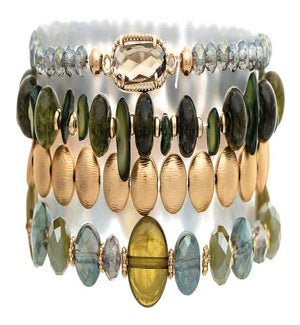 BRACELET/Dark Green Stone Bead