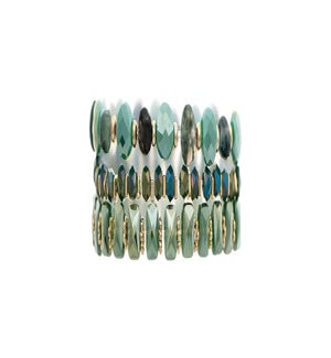 BRACELET/Green Beads - 3pc