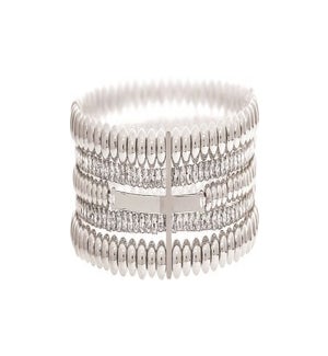 BRACELET/Silver Bead & Cross