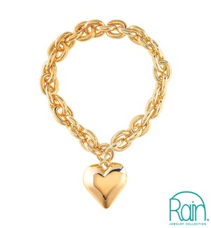 BRACELET/Gold Puffy Heart