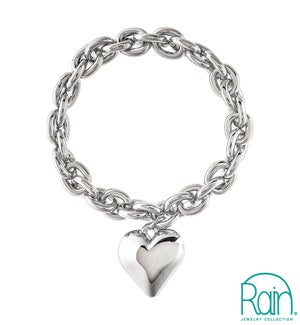 BRACELET/Silver Puffy Heart