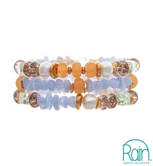 BRACELETSET/Blue Mix 3pc