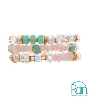 BRACELETSET/Pink Mix  3pc