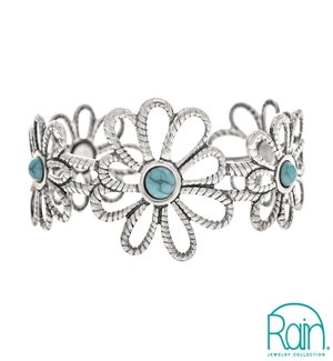 BRACELET/Turq Daisies Cuff
