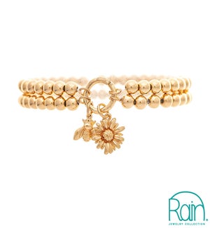 BRACELET/Gold Flower & Bee