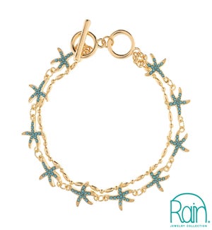 BRACELET/Gold 2 Row Starfish