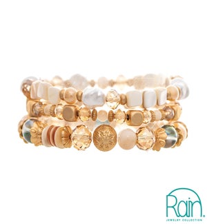 BRACELETSET/White & Shell 3pc
