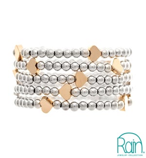 BRACELETSET/Bead & Hearts 5pc