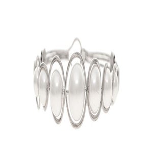 BRACELET/Slvr Faux Pearl Hook