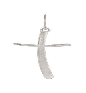 EARRING/Silver Cross Curved