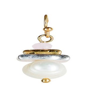 EARRING/2-Tone Pearl Stack