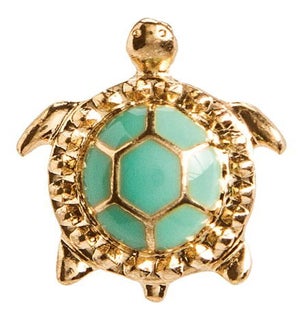 EARRING/Gold & Green Turtle