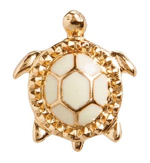 EARRING/Gold & White Turtle