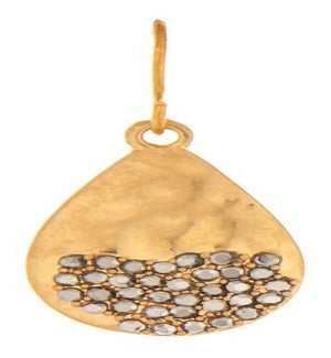 EARRING/Gold Pave Teardrop