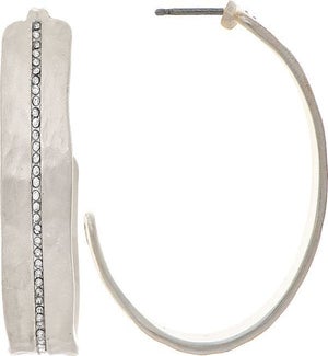 EARRING/Matte Silver Hoop