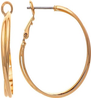 EARRING/Gold Med Dbl Hoop