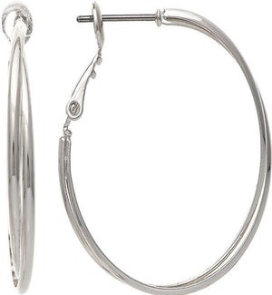 EARRING/Silv Med Dbl Hoop
