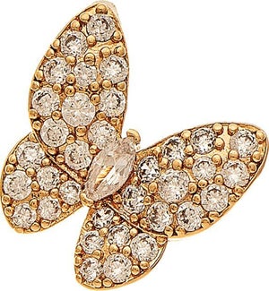 EARRING/Gold Pave Butterfly