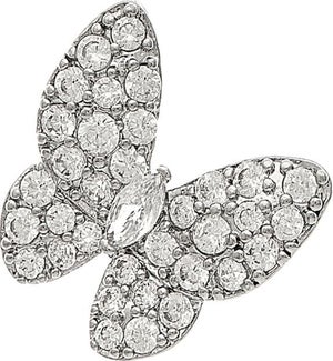 EARRING/Silver Pave Butterfly