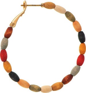 EARRING/Multi Wood Bead Hoop
