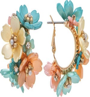 EARRING/Multi Flower Hoop