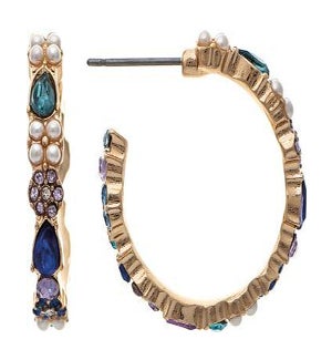 EARRING/Multi Crystal Hoop