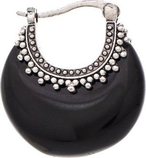 EARRING/Black Stone Bali Hoop