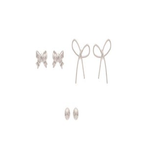 EARRINGSET/Silv Bows & Ball
