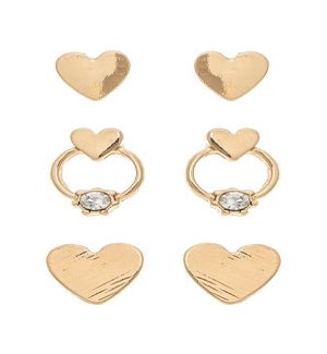 EARRINGSET/Gold Hearts