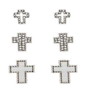 EARRINGSET/Silver Crosses