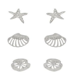 EARRINGSET/Slvr Starfish-Shell