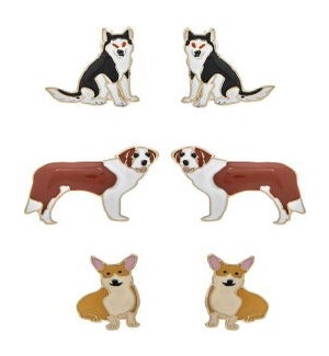 EARRINGSET/Corgi, Husky