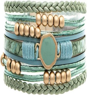 BRACELET/Aqua Braided Enamel